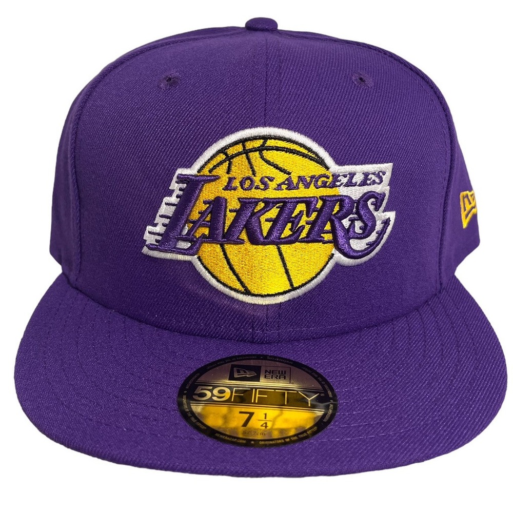 Los Angeles Lakers New Era NBA Deep Purple 59FIFTY Fitted Hat Cap Size 7 1/4
